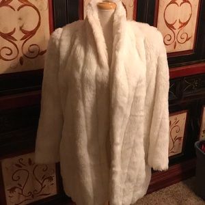 White vintage faux fur coat